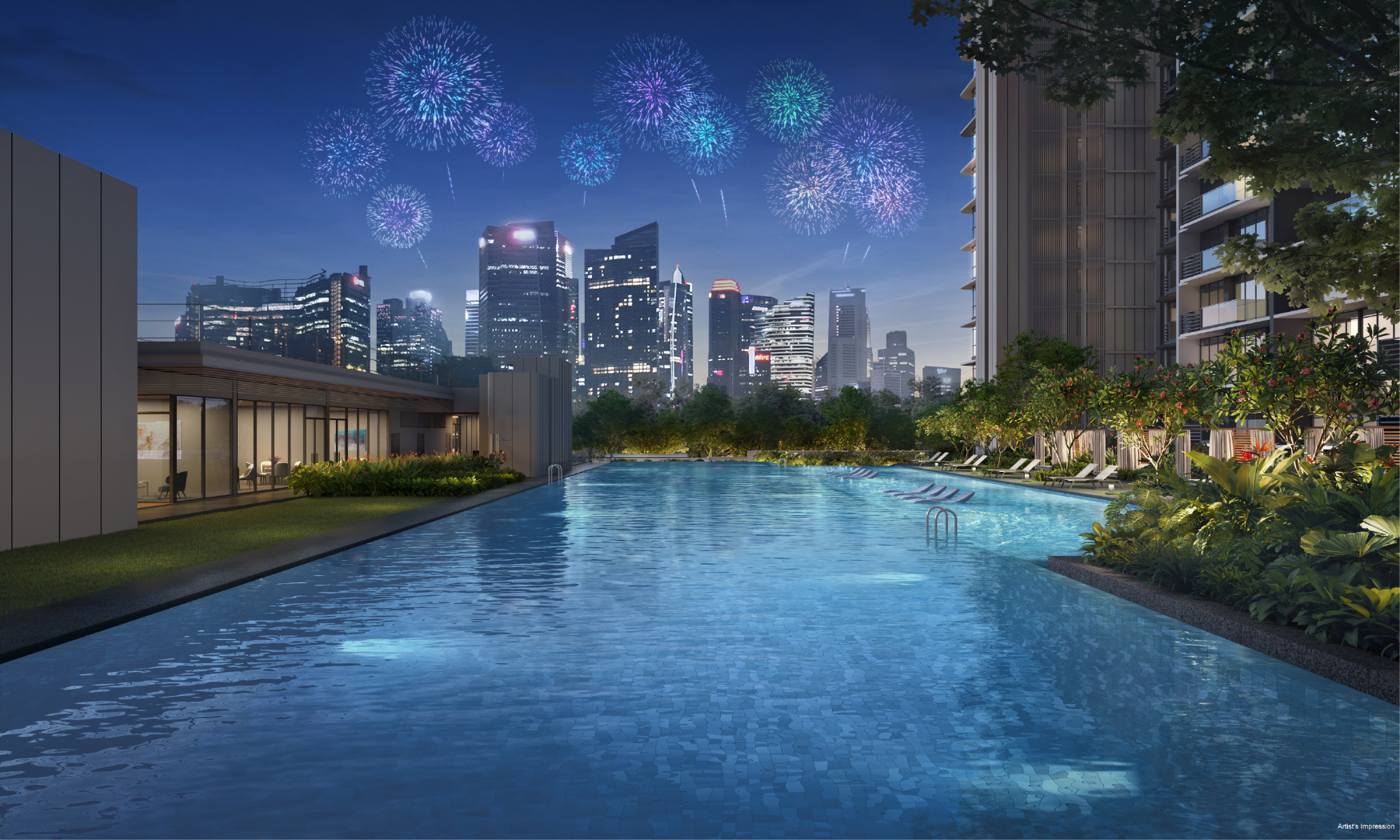 newlaunch.sg one marina gardens pool nite