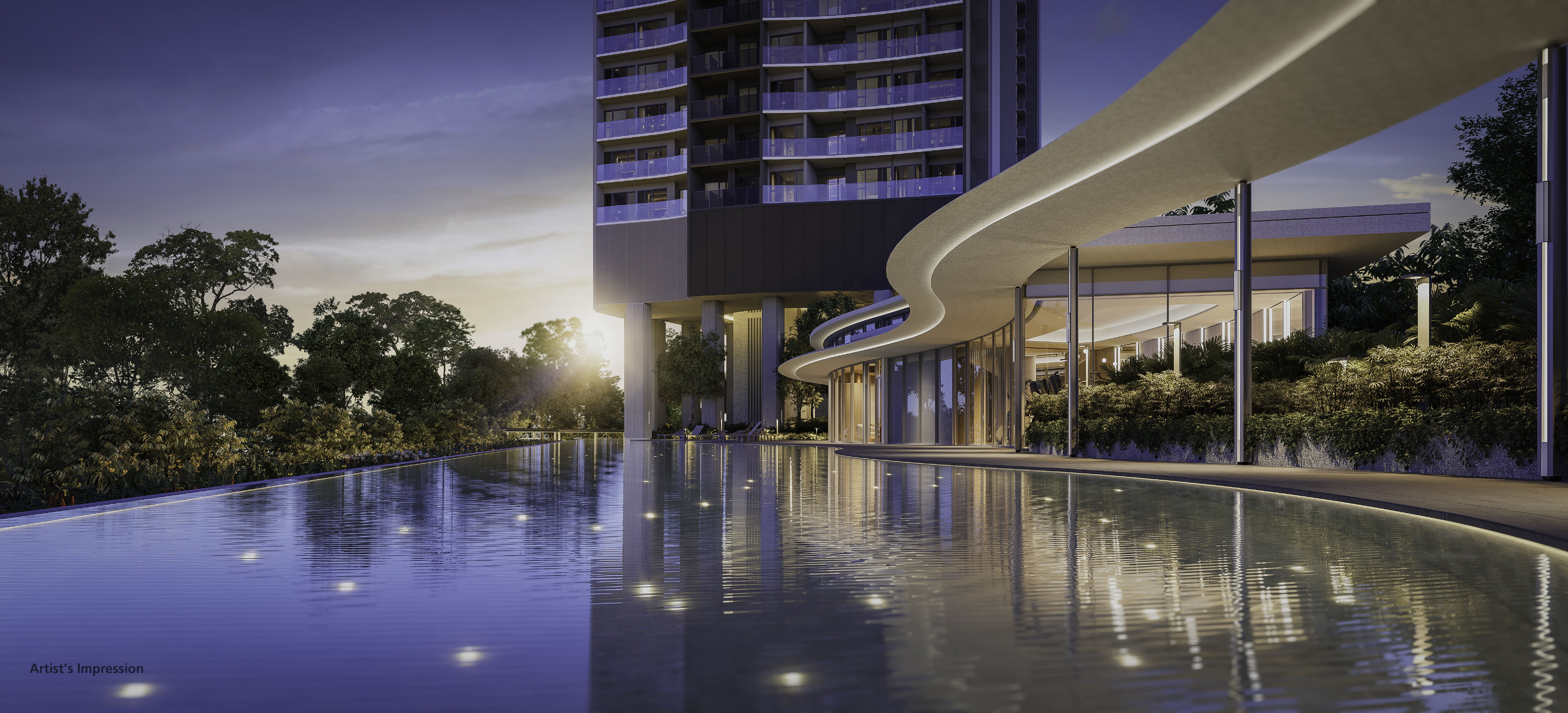 newlaunch.sg river green night-pool (1)